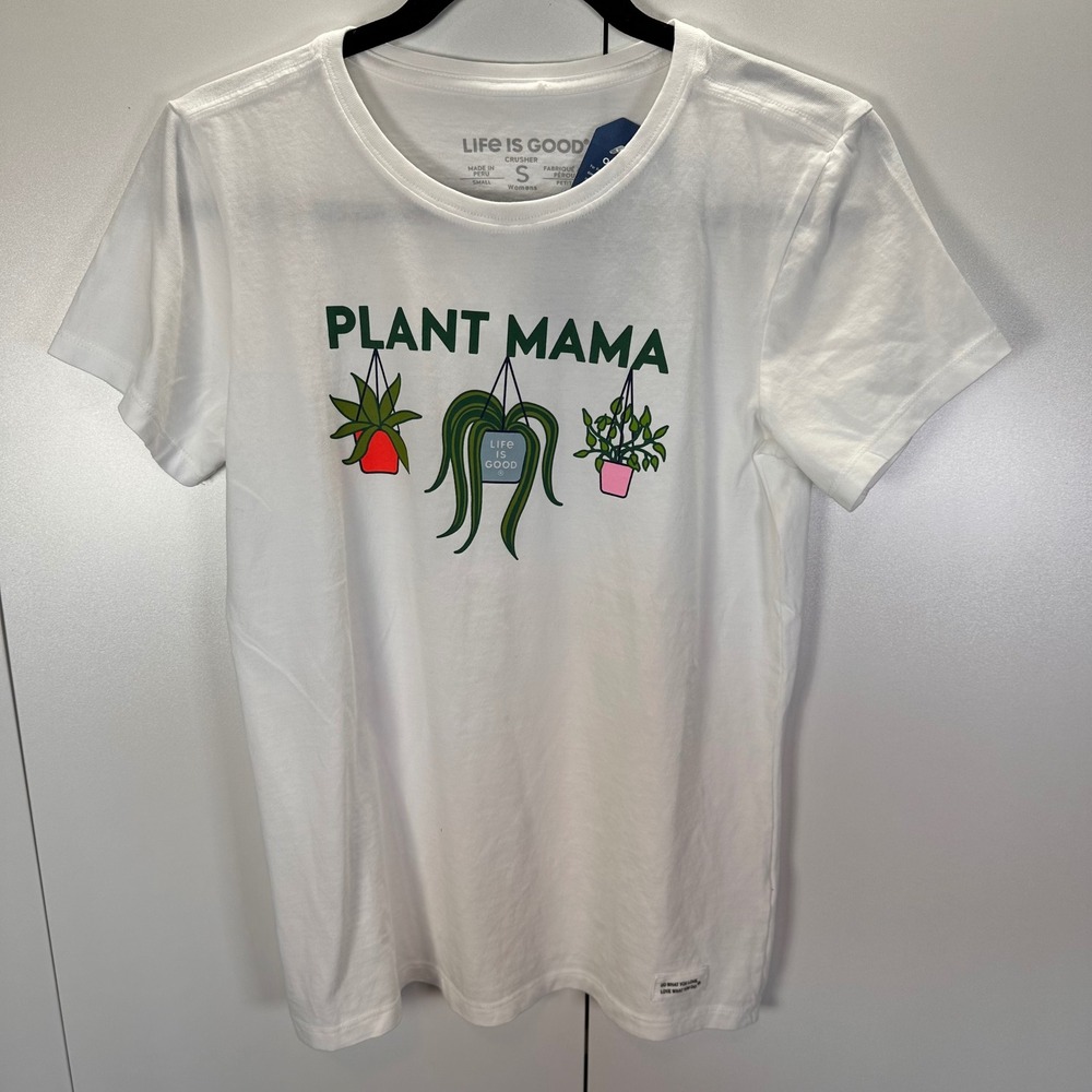 NWT Life is Good Plant Mama Crusher Tee Shirt - Women's Short Sleeve Size Small‎